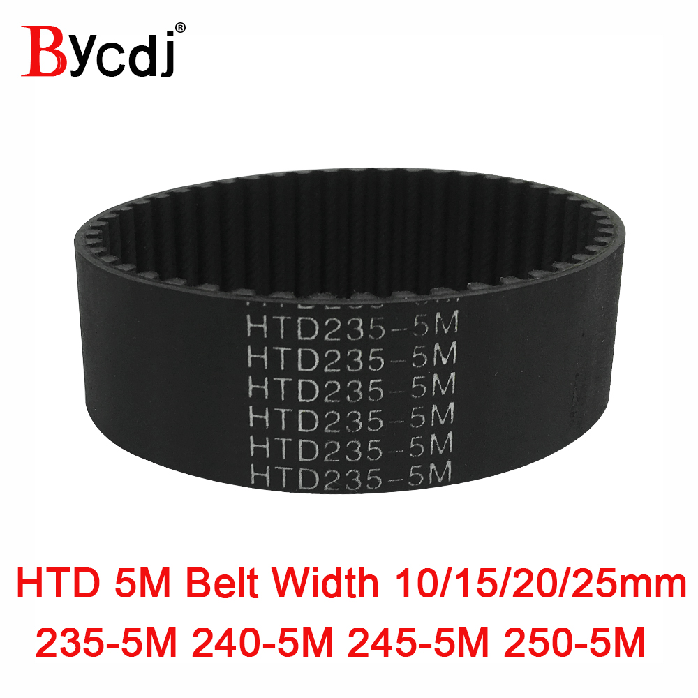 Arc HTD 5M Timing belt C=235/240/245/250 width10/15/20/25mm Teeth 47 48 49 50 HTD5M synchronous Belt 235-5M 240-5M 245-5M 250-5