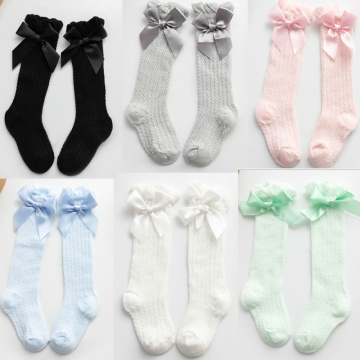 Children's Socks Mesh Bow Baby Socking Summer Thin Anti-mosquito Socks Toddler Girls Princess Bowknet Striped Leg Warmers