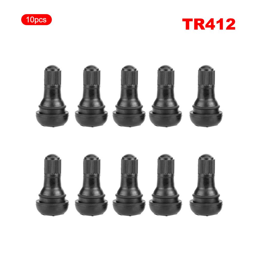 10/25Pc/50pcs Universal TR412 Snap-in Car Tubeless Tyre Valve Stems Rubber Copper Vacuum Tire Air Valve for Auto Motorcycle Moto