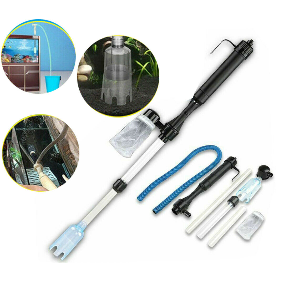 Battery Powered Siphon Pump Water Filter Aquarium Cleaner Fish Tank Vacuum Cleaner, Siphon Cleaning Tool for Gravel Sand