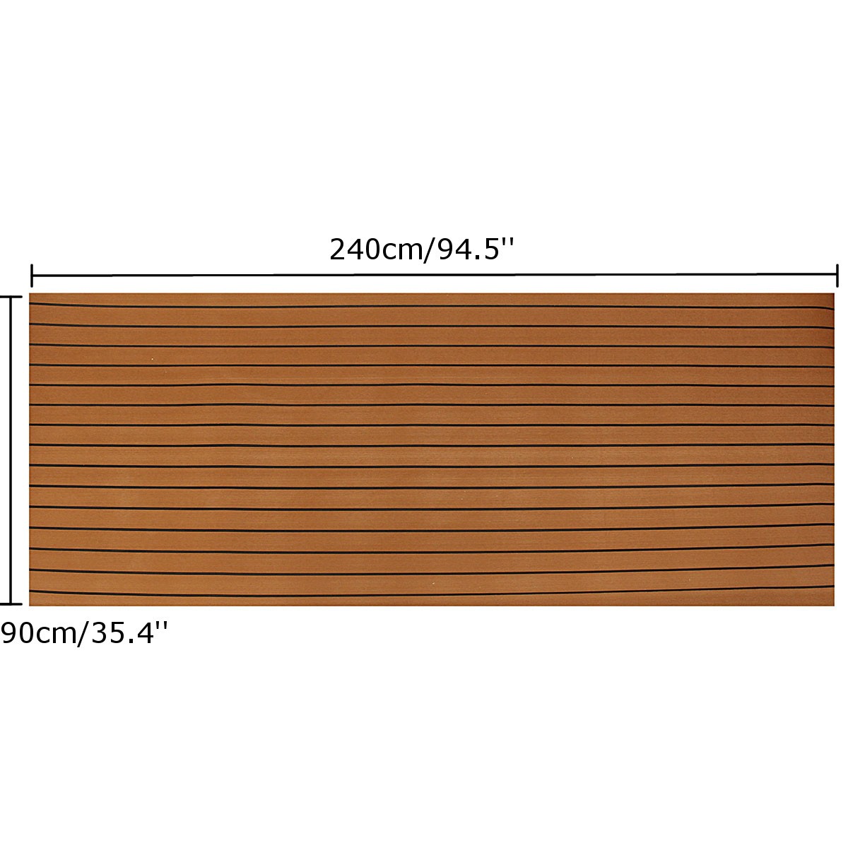 900x2400x5mm Self-Adhesive Foam Teak Decking EVA Foam Marine Flooring Faux Boat Decking Sheet Accessories Marine Brown Black