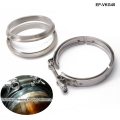 Racing Car T304 Stainless Steel V Band Clamp Flange Assembly For Exhaust Turbo Wastegate 4.5" OD Pipe EP-VKG45