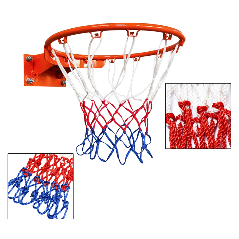 High Quality Durable Standard Size Nylon Thread Sports Basketball Hoop Mesh Net Backboard Rim Balls Pum Basketball