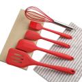 5Pcs/Set Pink/Red/Green Silicone Cooking Tool Sets Egg Beater Spatula Oil Brush Kitchen Tools Utensils Kitchenware with Box