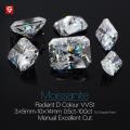 GIGAJEWE D Top Color Radiant Cut Moissanite Loose Diamond Test Passed Gemstone For Jewelry Making Certificate Gift