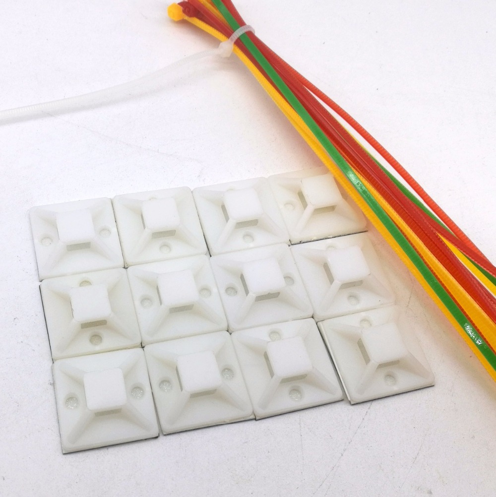 25mm White Z25 x 25 mm Square Self-Adhesive Cable Tie Mount Base Cable tie holder