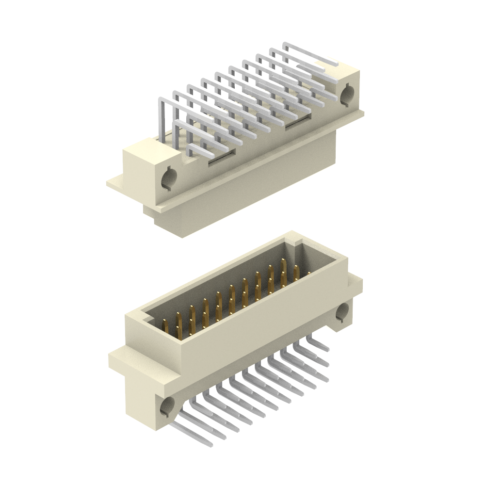 20 Positions Vertical 0.33BType Female PCB Eurocard Connectors