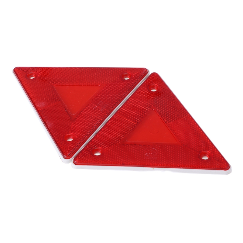 New 2 Pcs Triangle Warning Reflector Alerts Safety Plate Rear Light Trailer Fire Truck Car High Quality