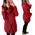 Women Spring Winter Plus Size 5XL Sudaderas Para Mujer Fleece Sweatshirt Hoodie Long Zipper Hoodies Jacket Coat Outwear