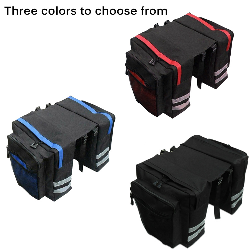 Bicycle Double-Sided Rear Tail Seat Storage Practical Mountain Bike Luggage Rack Tail Seat Pan Bag With Reflective Strip Luggage
