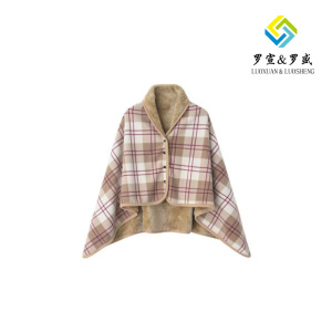 Unprinted brown grid pattern Felt blanket