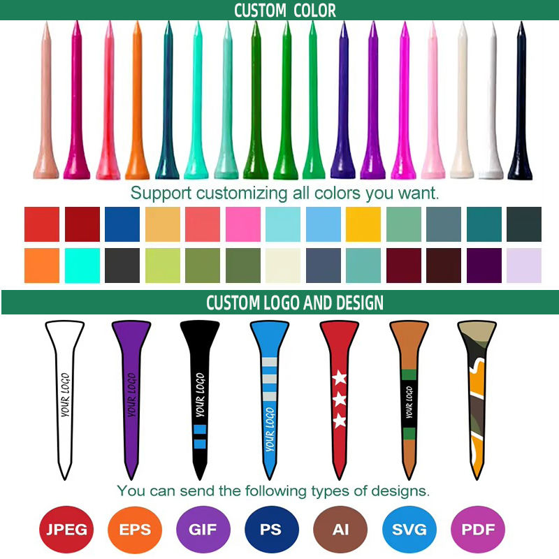 Gaopin Premium Golf Tees Custom Logo Available in Wooden & Plastic Materials with Diverse Packaging for Golfers4