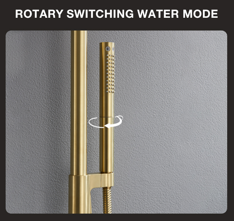 Round Shower Rod Set With Handheld