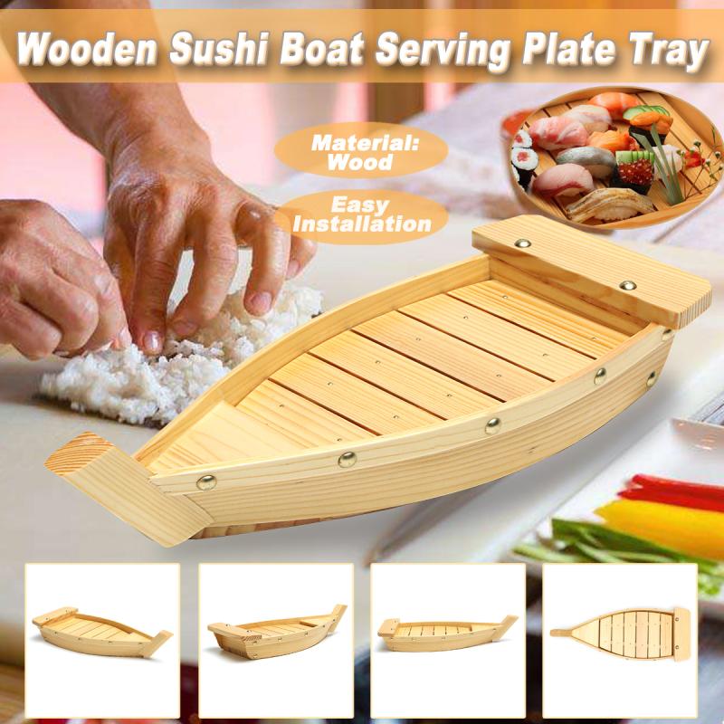 Hot Sale 42X17X7.5Cm Japanese Cuisine Sushi Boats Sushi Tools Wood Handmade Simple Ship Sashimi Assorted Cold Dishes Tableware