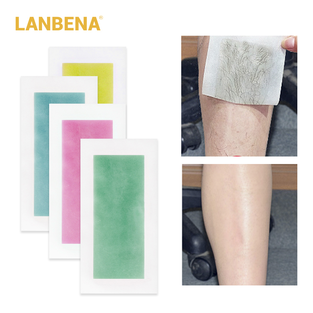 LANBENA 20pcs Summer Professional Hair Removal Wax Strips For Depilation Double Sided Cold Wax Paper For Bikini Leg Body Face