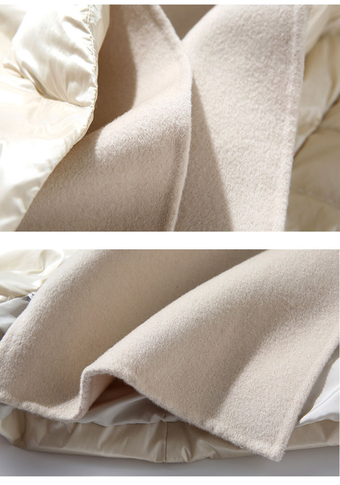 Women Double Hoods Long Down Coat