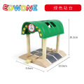EDWONE Green Top Small Station Wood Railway Track Train Slot Railway Accessories Original Toy Gifts For Kids