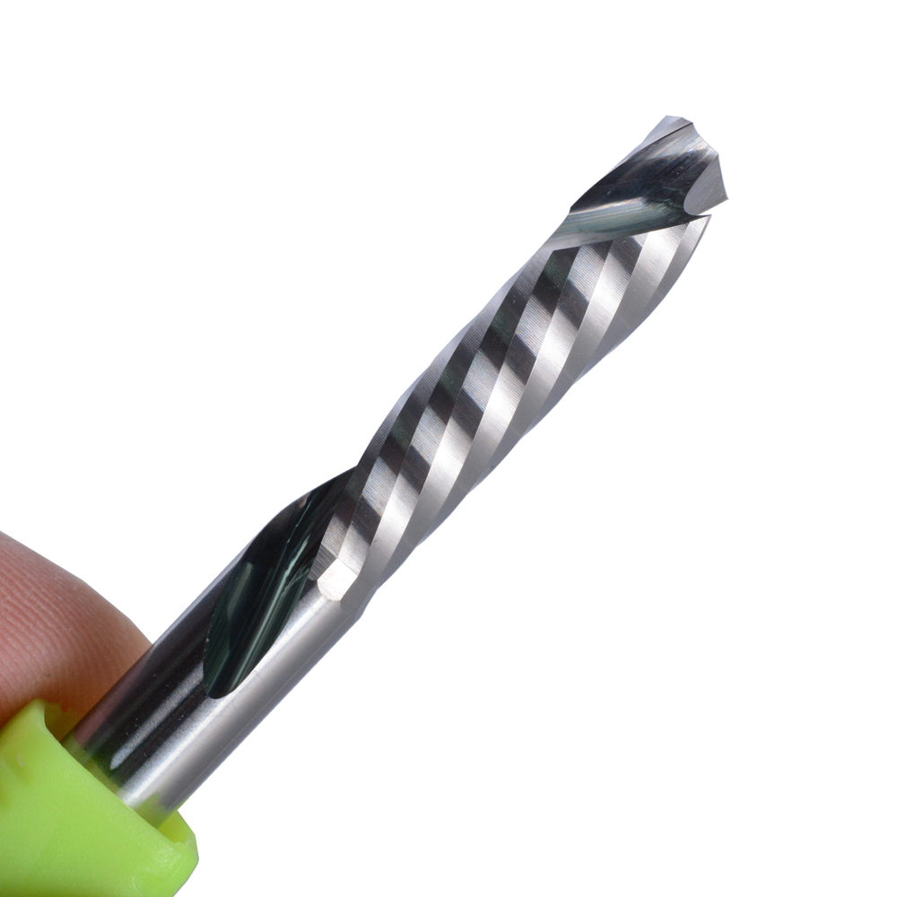 10Pcs 3.175/4/6mm AAA UP &DOWN Cut single Flute Spiral Carbide Mill Tool Cutters for Compression Wood End Mill Cutter Bits