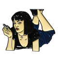 Mia Wallace enamel brooch pulp fiction movie pin funny pop culture badge 90s grunge birthday gift