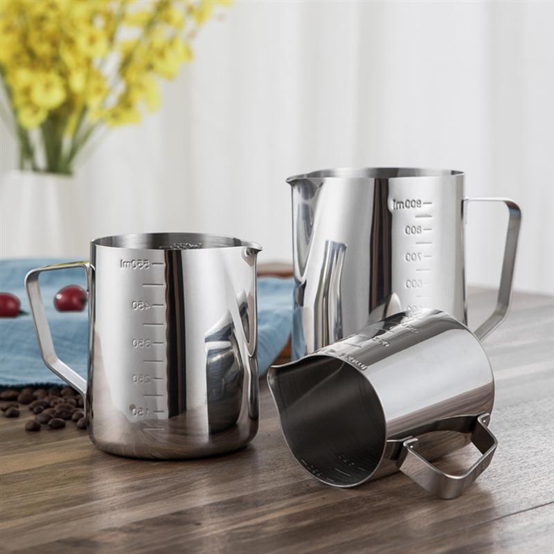 600ml Measuring Cup Steaming Frothing Pitcher Stainless Steel Measuring Cup with Marking and Handle