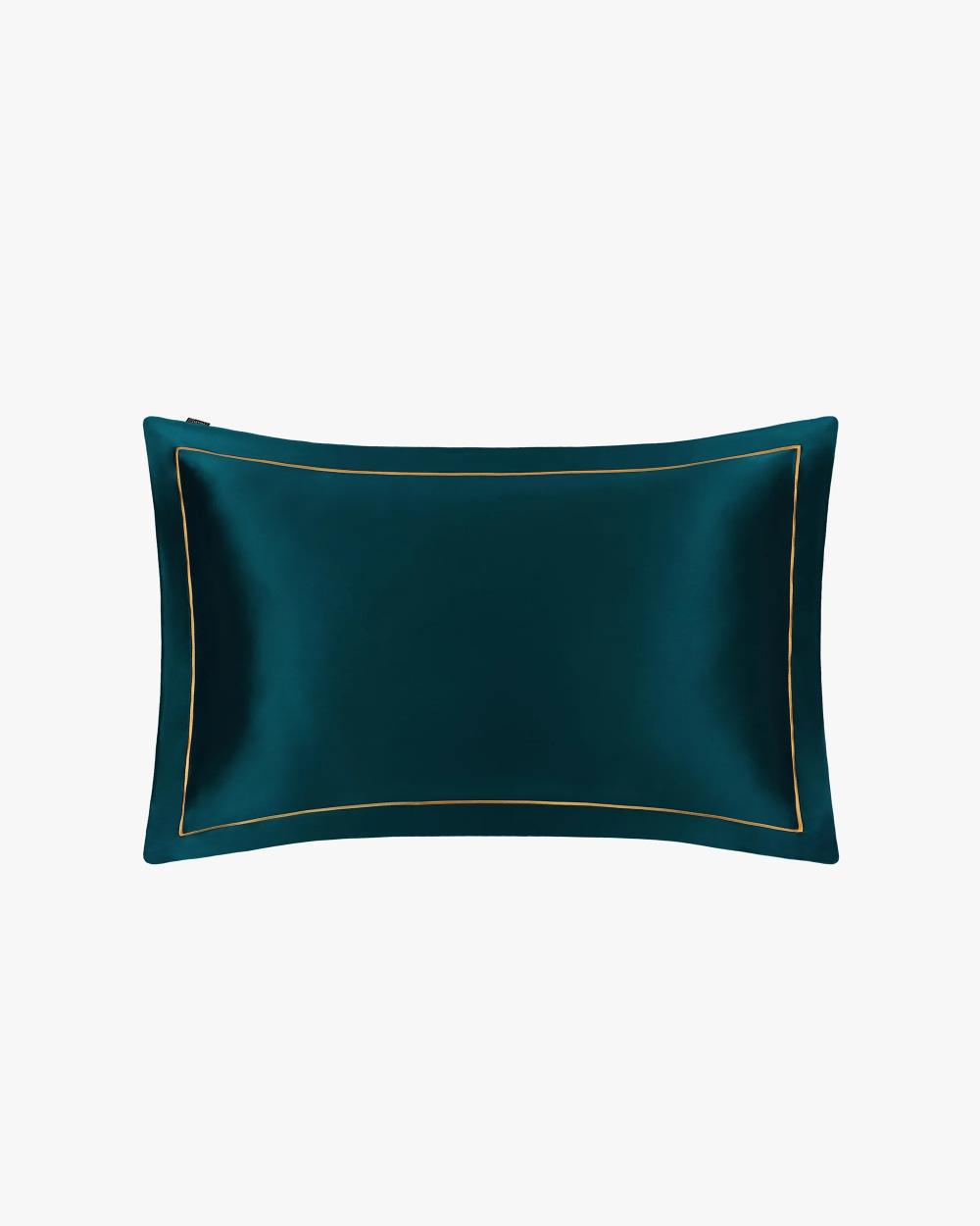 19 Momme Envelope Silk Pillowcase With Gold Piping Queen Standard