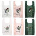 Embroidery Handy Shopping Sundries Storage Bags Handbags Reusable Tote Pouch Recycle Storage Handbags