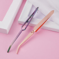 Rose Gold UV Gel Nail Shaping Tweezers Stainless Steel Rainbow Nail Clip C Curve Pincher Manicure Tools Nail Art Pinching Clamp