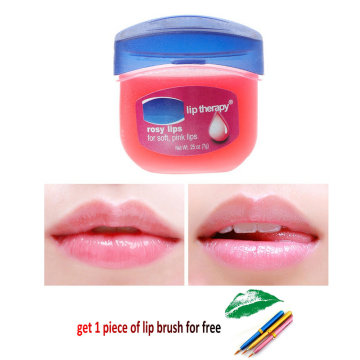 Moisturize Cream Pure Petroleum Jelly Lip Care Moisturizer Anti Dry Chapped Lip Balm Natural Plant Lip Cream+ Gift Lip Brush