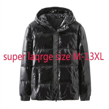 New High Quality Bright Face Down Jacket Men Extra Large Youth Short Coat White Duck Down Thick Casual Plus Size M-11XL12XL 13XL