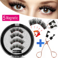 MB MEW 5 Magnets Magnetic Eyelashes With Handmade 3D False Eyelashes For Mink lashes New Faux Cils Magnetique Naturel Tweezers