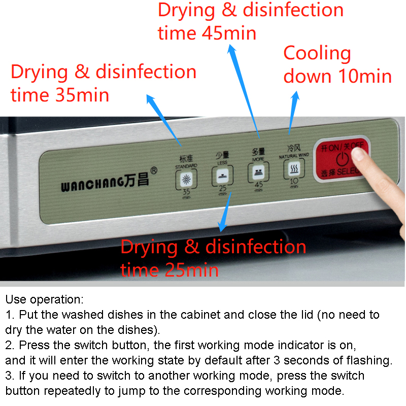 Disinfection Cabinet Desktop Commercial Stainless Steel Tableware Electronic Dish Dryer Teacup Vertical Cupboard Home Kitchen