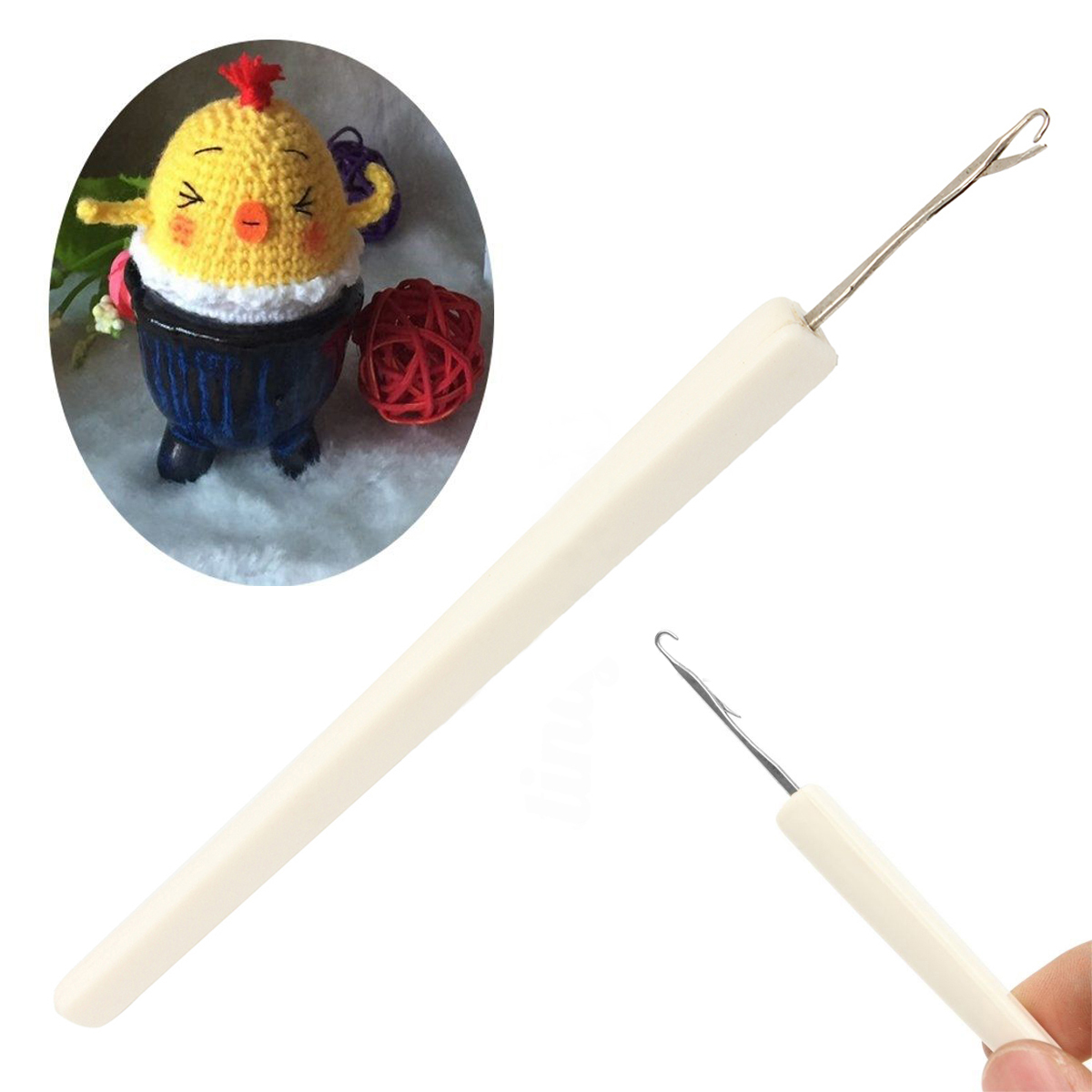 1pc Knitting Latch Tool Crochet Hook 5.5" Mayitr For 4.5mm Gauge Brother Knitting Machine Parts