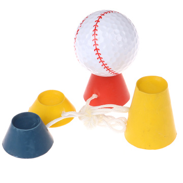 Golf Ball Holder Tees 4In 1 Different Heights Golf Tees Golf Winter Rubber Tee With Rope Golf Ball Holder Golf Training Ball Tee