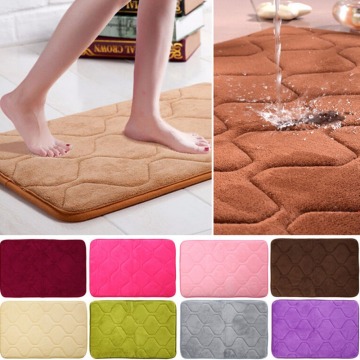 40cmx60cm Absorbent Memory Foam Non-slip Kitchen Floor Mat Square Coral Velvet Bathroom Shower Bath Mat Rug Sanitary Ware Suite