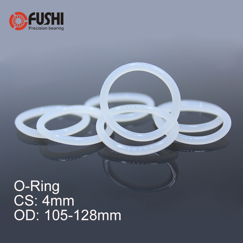 CS4mm Silicone O RING OD 105/108/110/115/118/120/125/128*4 mm 20PCS O-Ring VMQ Gasket seal Thickness 4mm ORing White Red Rubber