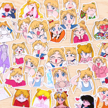 33pcs Anime Sailor Moon Sticker Paster Cartoon Scrapbook Craft Decor Cosplay Costumes Prop Accessories