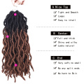 12inch Curly Goddess Faux Locs Crochet Hair Synthetic Wave Hair Ombre Braiding Hair Extensions Handmade Dreadlocks 18strands