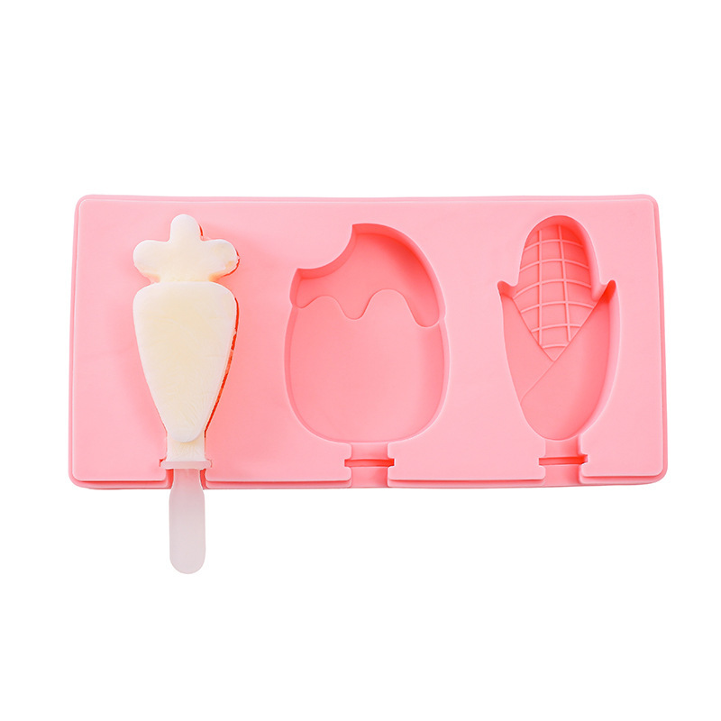 2020 fashion Silicone Ice Cream Mold with Lid Animals Shape Jelly DIY Mold Dessert Ice Cream Mold with Reusable Popsicle Stick