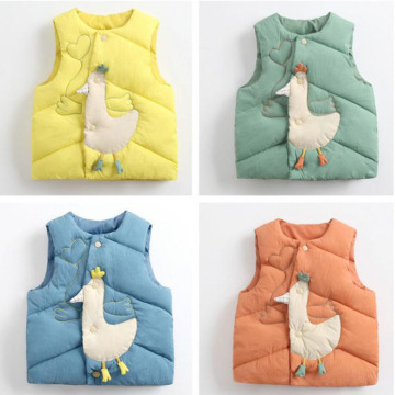 Autumn Winter Warm Vests For Children 1-5 Years Baby Boys Cute Cotton Padded Outerwear Kids Girls Solid Jackets Waistcoat