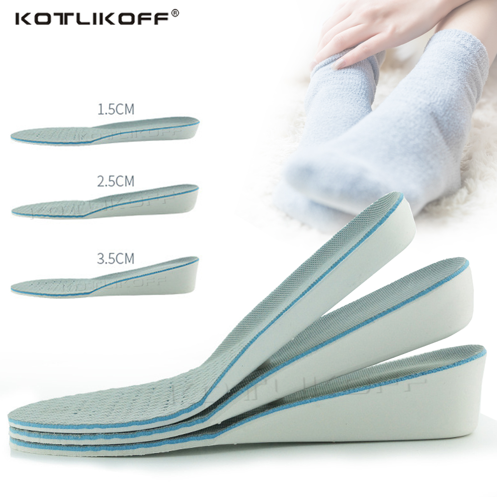 1.5/2.5/3.5cm Height Increase Elevator Shoes Insole Taller Insert Pad Insoles Breathable Heel Insole High Lift For Men Women