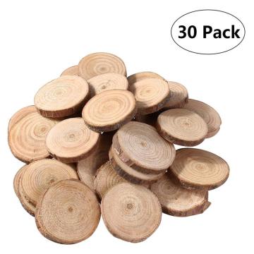 30pcs 3-4CM Wood Log Slices Discs For DIY Crafts Wedding Centerpieces DIY Handmade Round Wood Chips