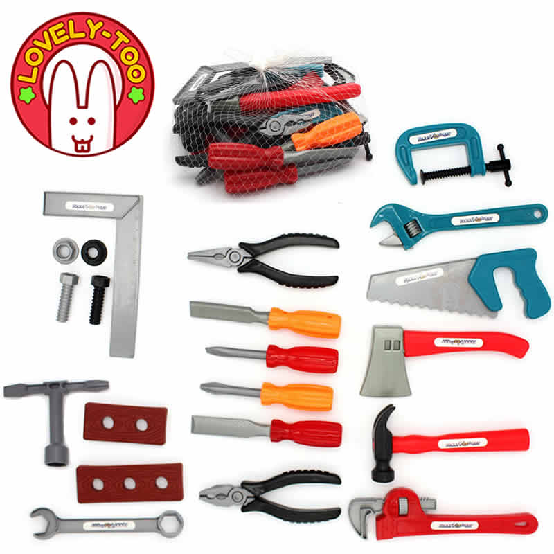 28PCS Boys Toy Kids Tools Set Repair Drill Screwdriver Ax Carpentry Play Garden Game Pretend Play For Children Educational Gifts