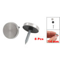 UXCELL 8 Pcs 14Mm Dia Stainless Steel Decorative Mirror Screw Cap Nails