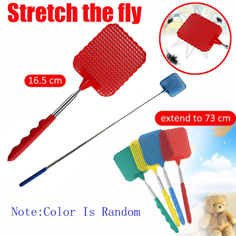 2019 Fly Swatters Telescopic Extendable Fly Swatter Prevent Pest Mosquito Tool Flies Trap Retractable Swatter Garden Supplies