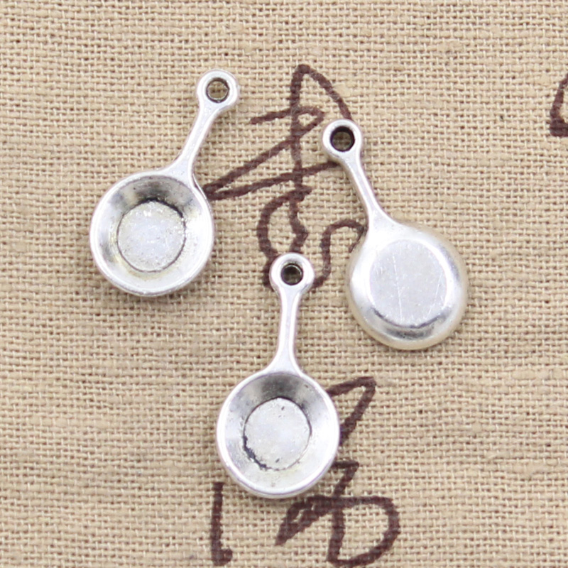 15pcs Charms Frying Pan 22x11mm Antique Tibetan Silver Color Pendant Findings Accessories DIY Vintage Choker Handmade Jewelry