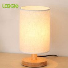 E27 Wood Desk Lamp Accessories Decorative Bedside Lamps Simple Table Lamp for E27 Bulbs Holder Socket Lights Unique Fabric Shade