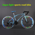 New Super light Road Bike 700c Bicycle 24/27/30 Speeds Racing road bike With double disc brakes Curved and straight handlebar