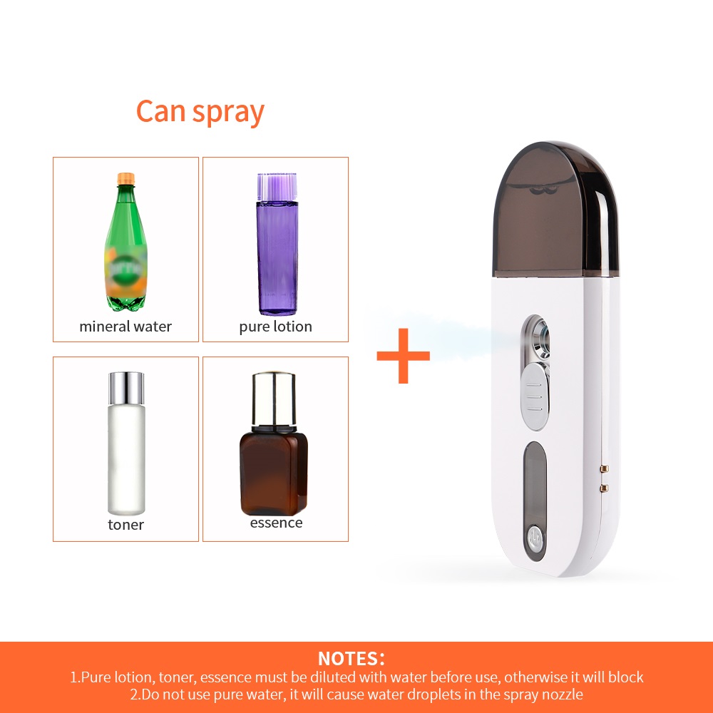 Mini Facial Sprayer Deep Hydrating 30ML Nano Face Stream Spray Moisture Tester Ultrasonic Mist Fogger Humidifier Skin Analyzer