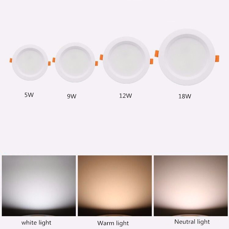 LED Downlight 220V 230V 240V LED Spot Lighting Round Recessed Lamp 3W 5W 7W 9W 12W 18W Led Bulb Bedroom Kitchen Indoor