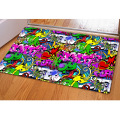 Sholisa Anti Slip Bathroom Carpet Rug Floor Bath Mat 3D Printed Graffiti Water Absorption Living Room Toilet Door